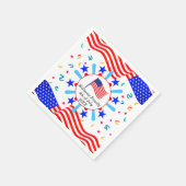 Jeglicher Text USA Flag Independence Day 4. Juli Serviette (Ecke)