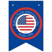Jeglicher Text USA Flag Independence Day 4. Juli Wimpelkette (Zweite Fahne)
