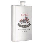 Jeglicher Vintager Motorradfahrer zum Geburtstag Flachmann (Rechts)