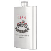 Jeglicher Vintager Motorradfahrer zum Geburtstag Flachmann (Links)