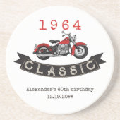 Jeglicher Vintager Motorradfahrer zum Geburtstag Getränkeuntersetzer (Vorne)
