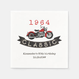 Jeglicher Vintager Motorradfahrer zum Geburtstag Serviette