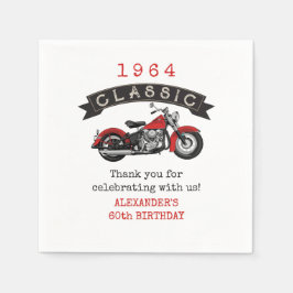 Jeglicher Vintager Motorradfahrer zum Geburtstag Serviette