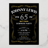 Jeglicher Vintager Whiskey-Überraschungstag Folieneinladung (Vorderseite)