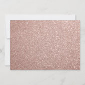 Jeglicher zeitgemäße rosa Rose Gold Sparkle Geburt Einladung (Rückseite)
