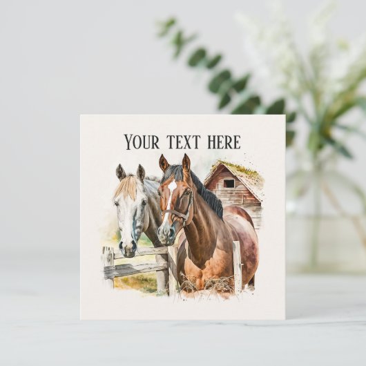 Jeglicher Zweck Landpferd Party Einladung (Stehend Vorderseite)