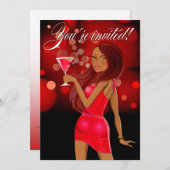 Jeglicher Zweck Party Feier rot Einladung (Vorne/Hinten)