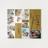 Jegliches 10-jähriges Personalisiertes Gold Wandteppich (Vorderseite (Horizontal))