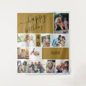 Jegliches 10-jähriges Personalisiertes Gold Wandteppich (Vorderseite)