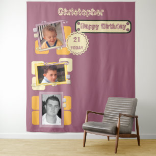 Jegliches Alter Fotos 21. burgundy Party Hintergru Wandteppich