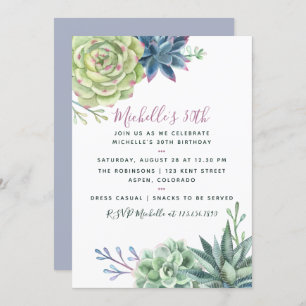 Jegliches Alter Geburtstag Party Wasserfarbe Sukku Einladung