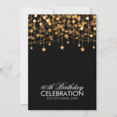 Jegliches Alter Gold String Lights & Stars Einladung (Rückseite)