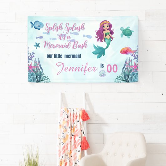 Jegliches Alter Splish Splash Meerjungfrau Bash Mä Banner (Insitu)