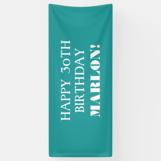 Jegliches Aquamarines Aqua Blue White Happy Geburt Banner (Vertikal)