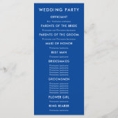 Jegliches farbenmodernes Hochzeitsfeierprogramm Programm (Rückseite)