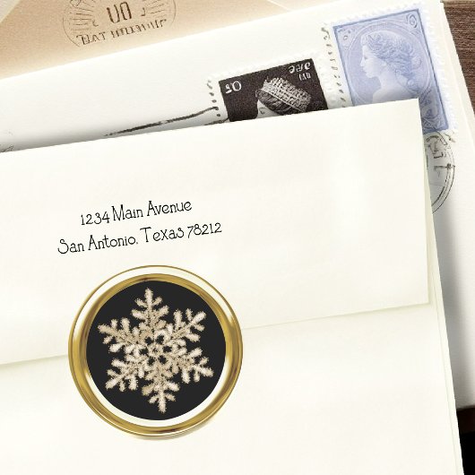 Jegliches farbiges Hintergrund Gold Crystal Snowfl Runder Aufkleber