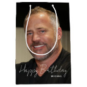 Jegliches Geburtstag Trendy Personalisiertes Foto Mittlere Geschenktüte (Vorderseite)