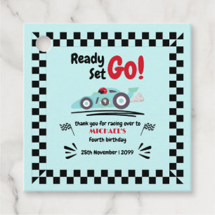 Jegliches Geburtstags-fertiges Set Go Blue Race Ca Geschenkanhänger