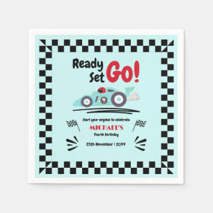 Jegliches Geburtstags-fertiges Set Go Blue Race Ca Serviette
