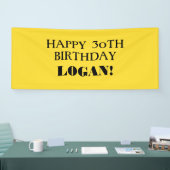 Jegliches gelbes schwarzes Happy Birthday Banner (Messe)