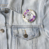 Jegliches HochzeitGold Frame Lila Rose Jahrestag Button (Beispiel)