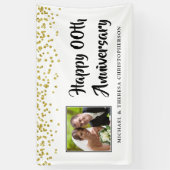 Jegliches Jubiläum Foto Gold Confetti Banner (Vertikal)
