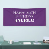 Jegliches Lila White Custom Happy Birthday Banner (Messe)