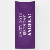 Jegliches Lila White Custom Happy Birthday Banner (Vertikal)