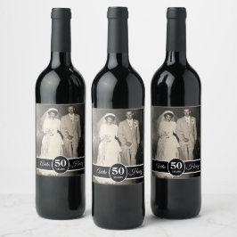 Jegliches Meilenstein-Hochzeitstag-Foto Weinetikett