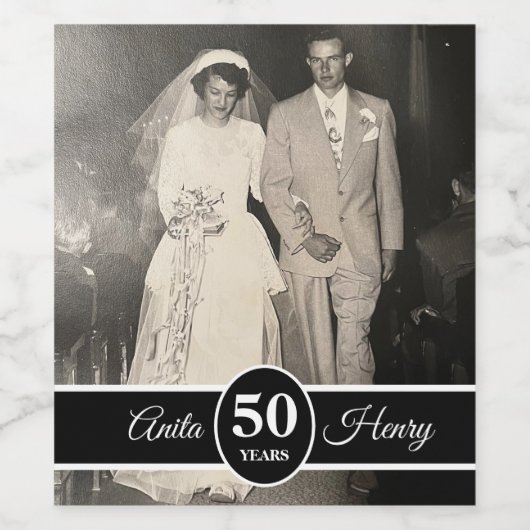 Jegliches Meilenstein-Hochzeitstag-Foto Weinetikett (Einzelnes Label)