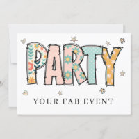 * Jegliches PARTY, das die Doodle einlädt, farbenf
