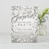 Jegliches Party der Altersüberraschung | Silver Gl Einladung (Stehend Vorderseite)