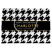 Jegliches Schwarz-weißes großes Hahnentrittmuster Große Geschenktüte (Vorderseite)