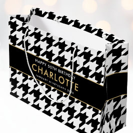 Jegliches Schwarz-weißes großes Hahnentrittmuster  Große Geschenktüte