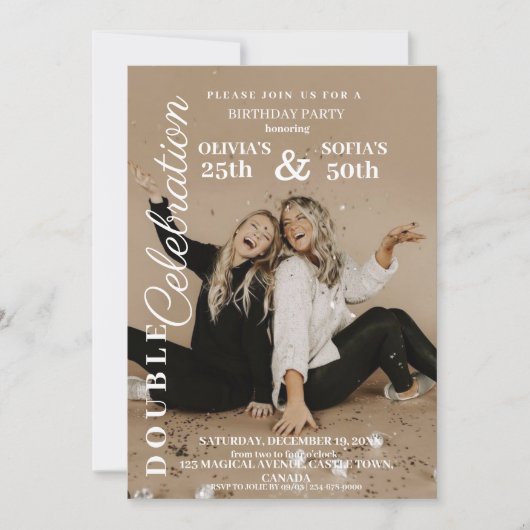 Jegliches zeitgemäßes elegantes Foto für Geburtsta Einladung (Vorderseite)