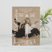 Jegliches zeitgemäßes elegantes Foto für Geburtsta Einladung (Stehend Vorderseite)