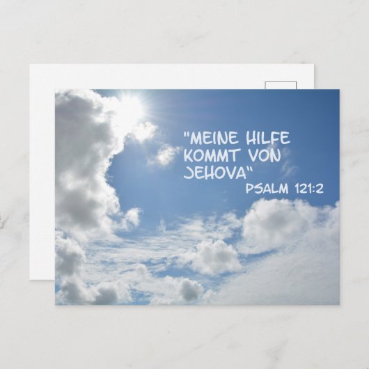 Jehova Hilva Postkarte (Vorne/Hinten)
