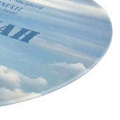 Jehova Jireh Shalom Rapha Blu Sky White Clouds Schneidebrett (Ecke)