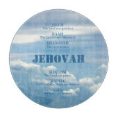 Jehova Jireh Shalom Rapha Blu Sky White Clouds Schneidebrett (Vorderseite)