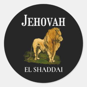 Jehovah ist El Shaddai bedeutet der allmächtige Go Runder Aufkleber