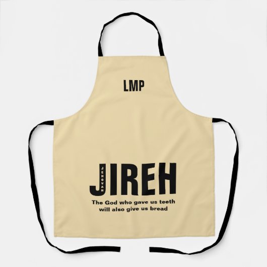 Jehovah Jireh Custom Christlich Monogram Schürze (Vorderseite)