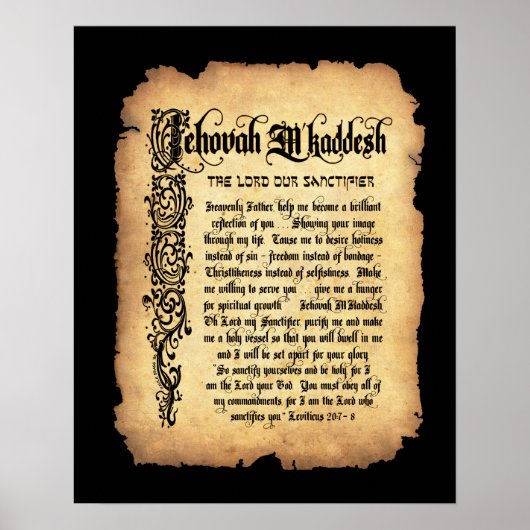 Jehovah M'Kaddesh, Lord Sanctifier: Namen Gottes Poster (Vorne)