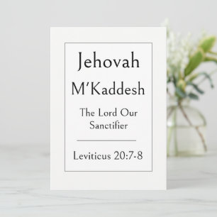 Jehovah M'Kaddesh, Name Gottes, Ermutigend  Einladung