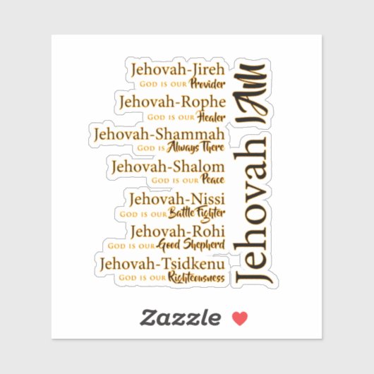 Jehovah names aufkleber (Blatt)