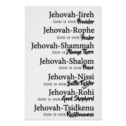 Jehovah names poster (Vorderseite)