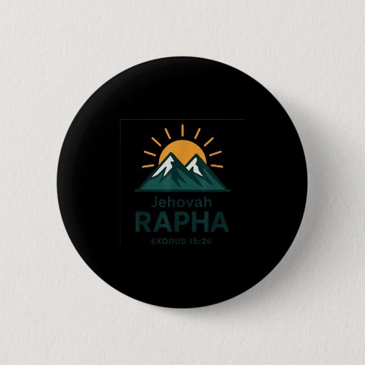 Jehovah Rapha Christlich Faith Mountain Bible Vers Button (Vorderseite)