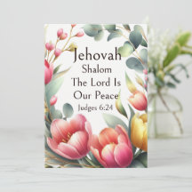Jehovah Shalom, rosa Tulpen Eukalyptus Whimsical