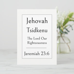 Jehovah Tsidkenu, Name Gottes, Ermutigende Bibel Einladung