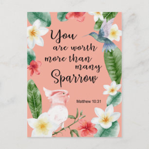 Jehovah Witness JW Ermutigung Matthew 10:31 Postkarte