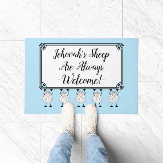 "Jehovah's Sheep Are Always Welcome" Doormat Fußmatte (Indoor)